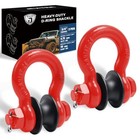  3 4  D Ring Shackles With Towing Pulley upgraded Snatch Block 7 8  2 Pcs Red