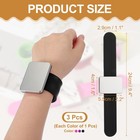 3pcs Magnetic Pin Cushion Wrist For Sewing Braiding  Black purple rose Red