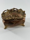 Antique Jennings Bros Jb Art Nouveau Jewelry Casket Trinket Box Footed