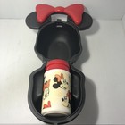 Vintage Walt Disney Minnie Mouse Head Plastic Lunch Box By Aladdin With Thermos