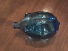 Vtg Wheaton Ware Long Snout Cobalt Blue Glass Pig Coin Bank