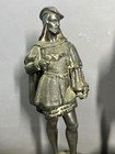  2  Antique Victorian Era Cavalier Gentleman Old Mantel Garniture Spelter Statue