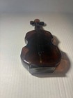 Pretty Amber Hand Blown Violin Figural Viobot Antique 7 3 4  Decorative Bottle