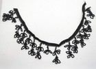 Vintage Mourning Victorian Edwardian Adornment Applique Beaded 15  C29-45