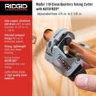 Ridgid 86127 Model 118 Close Quarters Autofeed 1 4 To 1-1 8 Copper Aluminum