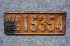 1923 Wyoming License Plate