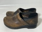 Dansko Shoes Womens Size 38 Brown Clogs Leather Professional Slip On Peeling