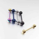 2pcs Women Men Stainless Steel Stud Earrings Screw Back Round Ball Ear Piercing