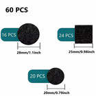 Pack Of 60 Self-adhesive Black Felt Pads For Chairs Furniture Leg Protectors New