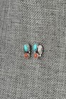 Turquoise  Coral   Sterling Silver Earrings - Betty Hawthorne