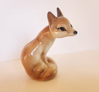 Porcelain Figurine Fox Light Brown unique rare perfect Gift