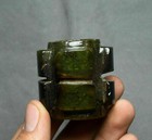 4cm Unique Chinese Liangzhu Culture Old Jade Carve Sacrifice Hole Yucong Yu Zong
