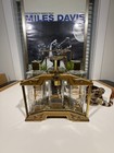 Vintage Brass Barware Tantalus Decanter Set Mcm Bar Caddy Liquor Glass