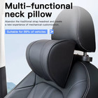 Leather Car Seat Headrest Cushion Multi-function Memory Foam Car Neck Pillow Adj