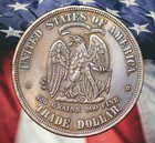 Pattern 1873 Trade Dollar Silver Plated Coin Novelty Coin Modern Restrike Token