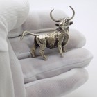 Rare Vintage Italian Silver Bull Figurine 800 Handmade Arezzo Decorative 1970s