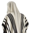 Premium 100  Wool Tallit Prayer Shawl Black Stripes  Atarah Kosher Size 120x170