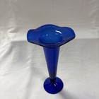 Blue Cobalt Fluted Vase 12 Inches Tall