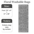 2 6 x8  Washable Runner Rug For Hallway  Non Slip Vintage Floral Long Carpet    