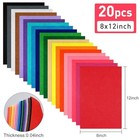20 Pcs Felt Fabric Sheet 8  X 12  Assorted Color Felt Fabric Sheets For Craft   