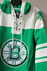 New Nhl Boston Bruins Old Time Style Shamrock Mid Weight Cotton Hoodie Men Xxl