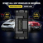           Avapow 6000a Jump Starter For Gas diesel  Usb   Led Light  12v          