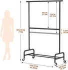 2 Tier Clothing Rack With Adjustable Height  Heavy-duty Double Rod Garment Rack