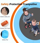 60 Inch Indoor Outdoor Kids Trampoline With Safety Enclosure Net And Accessories