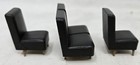 Mini Victorian Doll House Furniture Black Leather Livingroom Couch 2 Chairs Read