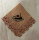 Cunard Steamship R m s  Mauretania Portrait Embroidered Handkerchief 1907