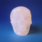3 5  Natural Rose Quartz  Carved Crystal Skull Realistic Crystal Healing Pink