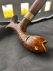Vintage Comoy s Of London Umbrella Fish Head Spring Loaded Italy