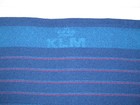 Vintage Klm Royal Dutch Airlines Blue Striped Logo Blanket Travel Throw