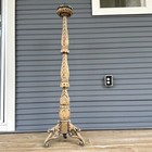 17th Century Italian Wood Floor Candle  Over 4ft Tall