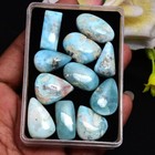 11 Pcs Natural Larimar Cabochon 20mm-25mm Untreated Loose Gemstones Wholesale