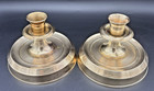 Vintage Solid Brass Candlesticks Pair India Heavy Candle Holders Decor