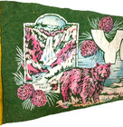 1950s Yellowstone Park Vintage 28  Souvenir Felt Pennant Old Faithful And Bear