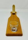 1995 Vintage Quarters Drinking Game 12 Inch Wooden Base shot Glass Retro Barware