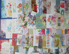 8 Large Lot-140  Flowers Used Greeting Cards covers fronts Ephemera Crafts Diy