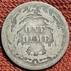 1886 S Seated Dime 10c Silver Coin Better Date Lower Mintage F