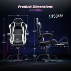 Ergonomic Coumputer Gaming Chair Office Swivel Recliner Seat W  Footrest White