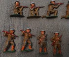 21 Piece Assortment Of Vintage Metal Lead Soldiers Barclay Manoil Tin Helmet Htf
