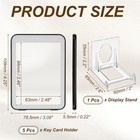 5 Pcs Double Sided Clear Badge Holder Card Protector With Display Stand Black