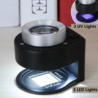 30x Loupe Magnifier Usb Rechargeable Coin With 6 Lights Black