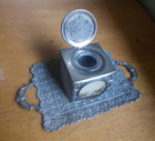 1890s Bridge Street Banbridge Photograph Under Glass Ireland Souvenir Inkwell