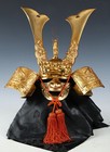 Great Old Vintage Power Golden Color Samurai Helmet- Middle Size Hawk Tsushima