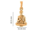 925 Sterling Silver 22k Gold Plated God Buddha Pendant For Men   Women