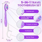 48 Pack 5-in-1 Mini Toothbrush Disposable  Waterless Disposable Toothbrushes    