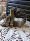 Expandable Brass Book Bookend W  Coil Roll Vintage Felt Bottom Art Deco Style       