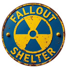 Vintage Fallout Shelter Round Metal Sign Industrial Style Wall Hanging Tin Sign